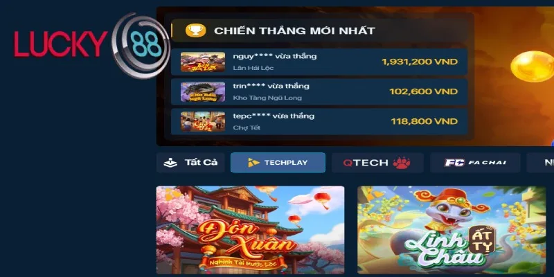 Nổ hũ LUCKY88 do nhiều nhà game cung cấp